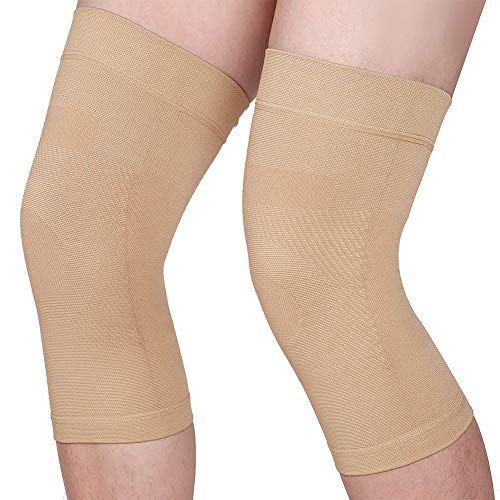 Product Cover KEKING Knee Sleeves, Lightweight with Strong Support, 1 Pair- Men & Women Best Compression Knee Support Braces for Meniscus Tear, Arthritis, Joint Pain Relief, Injury Recovery, Athletics, Daily Wear.