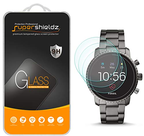 Product Cover (3 Pack) Supershieldz for Fossil Q Explorist HR (Gen 4) Tempered Glass Screen Protector, Anti Scratch, Bubble Free