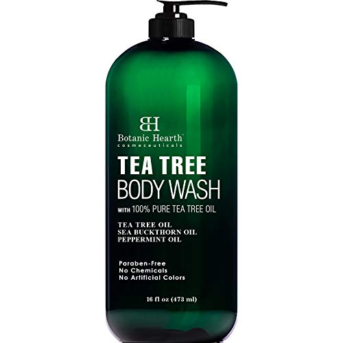 Product Cover BOTANIC HEARTH Tea Tree Body Wash, Helps Nail Fungus, Athletes Foot, Ringworms, Jock Itch, Acne, Eczema & Body Odor, Soothes Itching & Promotes Healthy Skin and Feet, Naturally Scented, 16 fl oz