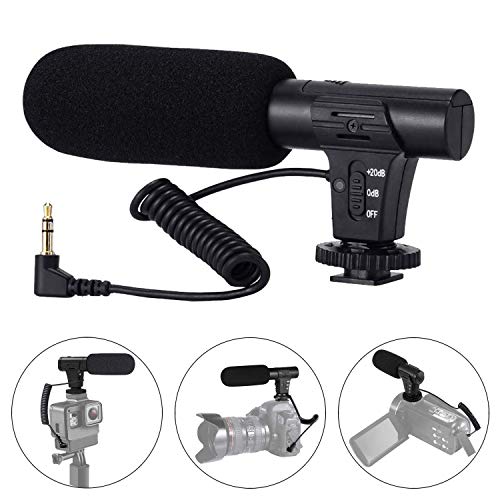 Product Cover Camera Microphone, Video Microphone for Canon, Sony, Nikon, DSLR Camera/DV, Photography Interview Microphone with 3.5mm Interface (Not for Canon T5i,T6)