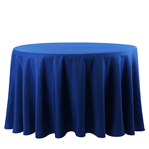 Product Cover Waysle 120-Inch Round Tablecloth, 100% Polyester Washable Table Cloth for Circular Table, Royal Blue