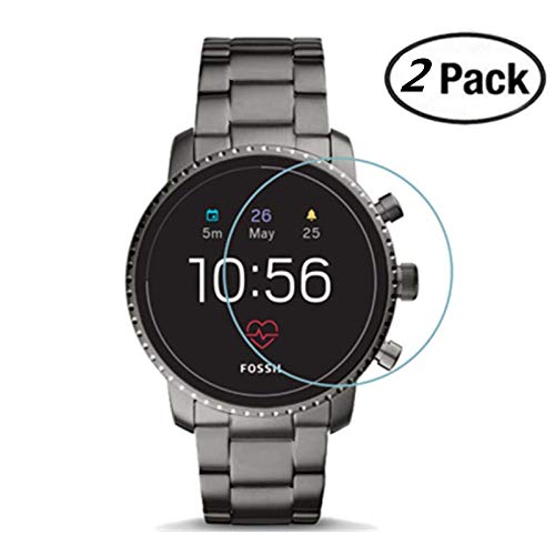 Product Cover Fossil Gen 4 Q Explorist HR Screen Protector Tempered Glass - 2PACK Classic Anti Shock & Scratch Military Grade Screen Protective Film Fossil Gen 4 Q Explorist HR