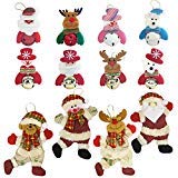 Product Cover Tuzico 12Pcs Christmas Tree Bell Ornaments, Chrismas Bell Decorations, Christmas Hanging Ornaments, 8 Christmas Bell Ornaments & 4 Christmas Dance Ornaments, Snowman/Old Man/Bear/Reindeer