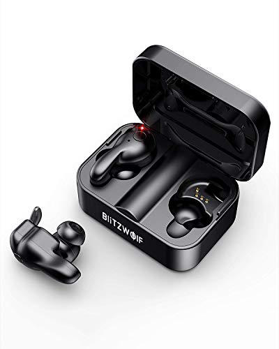 Product Cover Wireless Earbuds, BlitzWolf True Wireless Stereo Bluetooth 5.0 Earbuds, Easy-Pair 3D Stereo Sound Bluetooth Headphone with Comfortable Wearing, Portable Charging Case and Built-in Microphone