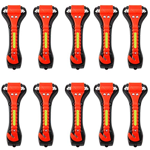Product Cover Iron Eagle Vehicle Safety Hammer 10Pcs, Car Escape Tool Seatbelt Cutter with Light Reflective Tape,Portable Emergency Life-Saving Hammer Tool Glass Window Punch Breaker