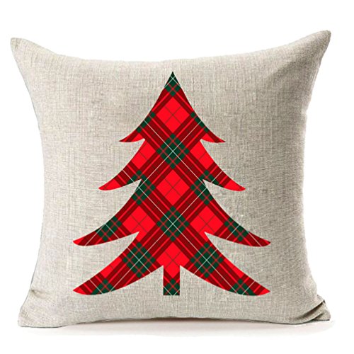 Product Cover MFGNEH Christmas Tree Home Decorative Pillow Covers, Merry Christmas Throw Pillow Case Cushion Cover 20 x 20 Inches
