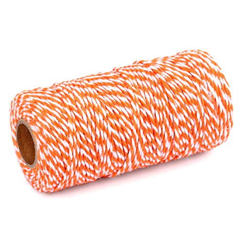 Product Cover 2 Roll Cotton String Rope 656 Feet Yzsfirm Orange and White 2mm Thick Bakers Twine for Crafts Bundling