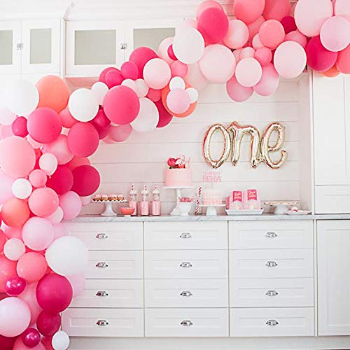 Product Cover Soonlyn Pink Balloons 100 Pack Latex Balloons 10 Inch - Baby Pink Balloons Round Balloon Macaron 6 Colors for Baby Shower Party Decoration Birthday Wedding