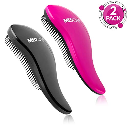 Product Cover Detangling Brush - Detangler Brushes Set, Pain-Free Hair Brush Straightener that Removes Tangles and Knots Straightening Hair Shiny and Undamaged - (1 Black & 1 Pink Hair Brush)