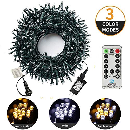Product Cover MZD8391 200 LED String Lights, 82FT LED Color Changing White Warm White Fairy Lights, Dimmable Christmas String Lights Outdoor With Remote & Timer (Warm White & White)