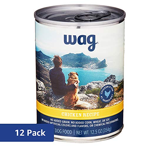 Product Cover Amazon Brand - Wag Wet Canned Dog Food, Chicken Recipe, 12.5 oz Can (Pack of 12)