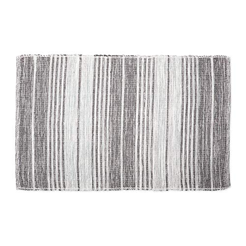 Product Cover DII Contemporary Reversible Machine Washable Recycled Yarn Area Rug for Bedroom, Living Room, and Kitchen, 2'x3', Variegated Stripe Gray