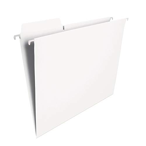 Product Cover Smead FasTab Hanging File Folder, 1/3-Cut Built-in Tab, Letter Size, White, 20 per Box (64002)