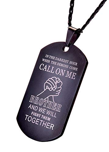 Product Cover CALIS Stainless Steel Dog Tags Necklace for Men,We Will Fight Them Together