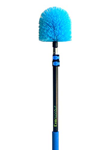 Product Cover EVERSPROUT 5-to-13 Foot Cobweb Duster and Extension-Pole Combo (20 Foot Reach, Soft Bristles) | Hand Packaged | Lightweight, 3-Stage Aluminum Pole | Indoor & Outdoor Use Brush Attachment