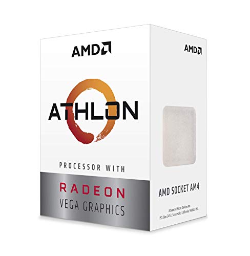 Product Cover AMD Athlon 200GE 2-Core, 4-Thread, 3.2GHz AM4 Socket Desktop Processor with Radeon Vega 3 Graphics