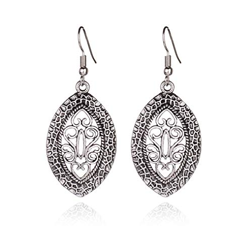 Product Cover Myhouse Nepalese National Style Personality Simple Retro Hollow Carved Drop Earrings,Style 1