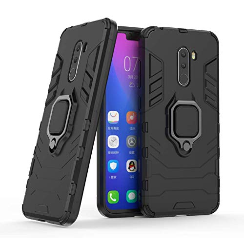 Product Cover Xiaomi Pocophone F1 Case Dwaybox Ring Holder Iron Man Design 2 in 1 Hybrid Heavy Duty Armor Hard Back Case Cover for Xiaomi Pocophone F1 6.18 Inch (Black)