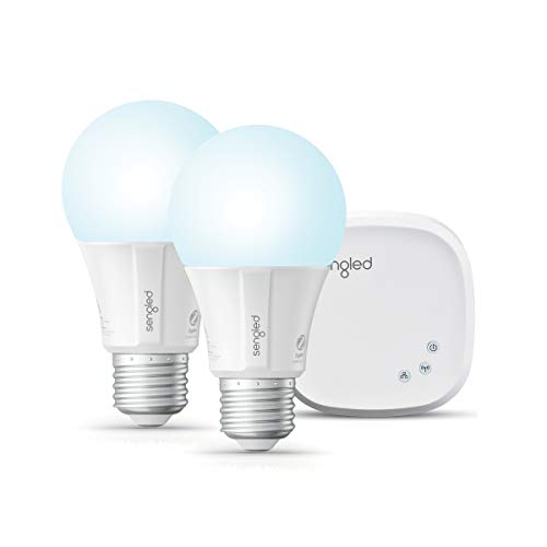Product Cover Sengled Smart LED Daylight A19 Starter Kit, 5000K 60W Equivalent, 2 Smart Light Bulbs & Hub, Works with Alexa & Google Assistant