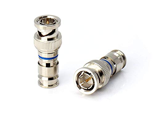 Product Cover THE CIMPLE CO - BNC Compression Connector for RG6 Coaxial Cable | Pack of 25 | Solid Construction with High Grade Metals - Male BNC Connectors for CCTV, SDI, HD-SDI, Siamese, Security Camera