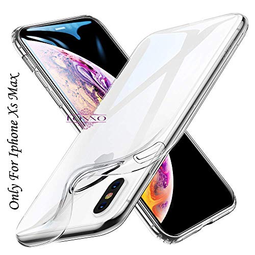 Product Cover Loxxo® iPhone Xs Max Cover Wireless Charging Support, Liquid Silicone Gel Rubber Shockproof Case Candy Phone Cases for Apple iPhone Xs Max (Transparent)