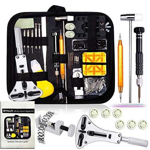 Product Cover Watch Repair Kit, Watch Case Opener Spring Bar Tools, Watch Battery Replacement Tool Kit, Watch Band Link Pin Tool Set with Carrying Case and Instruction Manual