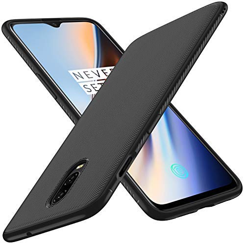 Product Cover KuGi OnePlus 6T case, Flexible Soft Anti Slip TPU Case for The OnePlus 6T(Black)