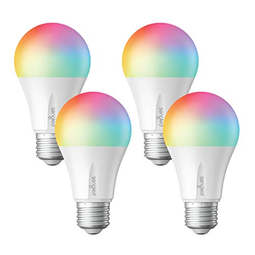 Product Cover Sengled Smart LED Multicolor Light Bulb, Hub Required, RGBW Color & Tunable White 2000-6500K, A19 60W Equivalent, Works with Alexa, Google Assistant & SmartThings, 4 Pack