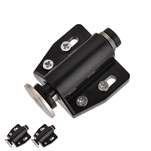 Product Cover JQK Magnetic Touch Latch, Black Cabinet Drawer Magnet Push Open Catch Hardware (3 Pack), HCC500-P3