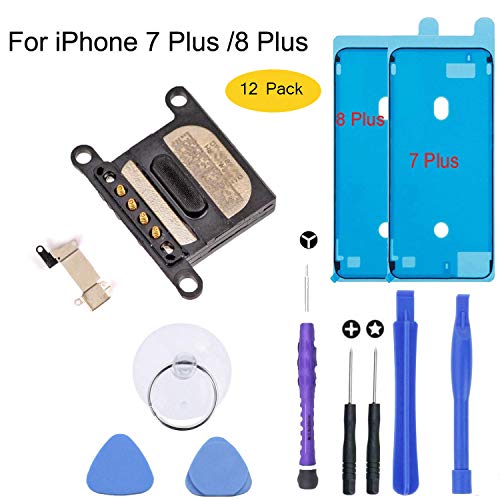 Product Cover Earpiece Ear Speaker Replacement for iPhone 7 Plus,iPhone 8 Plus with Earpiece Metal Bracket and Tools and Screen Adhesive
