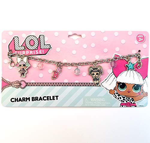 Product Cover Pink LOL Doll Metal Charm Bracelet for Gift Party Favors etc (Pink LOL Doll (Metal))