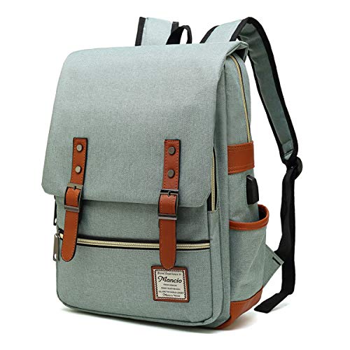 Product Cover MANCIO Slim Vintage Laptop Backpack For women,Men For Travel, College,School Dayparks, Fits up to 15.6Inch Macbook