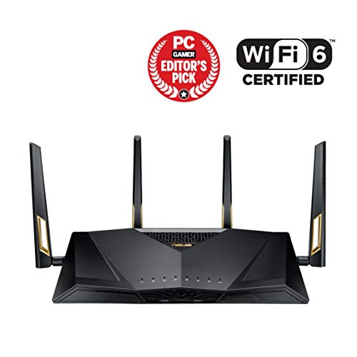 Product Cover Asus RT-AX88U AX6000 Dual-Band Wifi Router, Aiprotection Lifetime Security by Trend Micro, Aimesh Compatible for Mesh WIFI System, Next-Gen Wifi 6, Wireless 802.11Ax, 8 X Gigabit LAN Ports