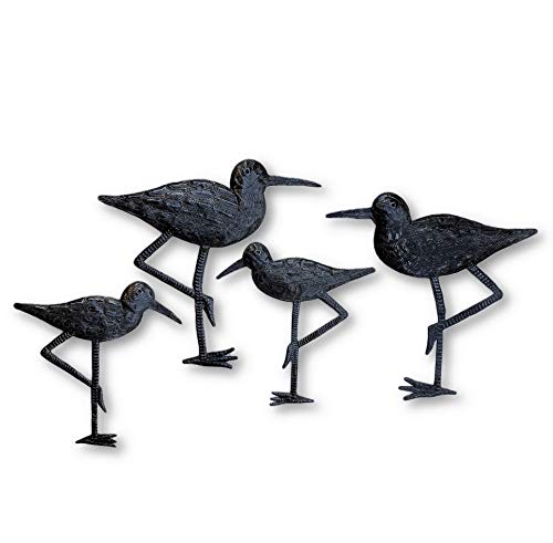 Product Cover Sandpiper Coastal Birds, Ornamental Sea Bird, Decorative Home Art, Nature Inspired Wall Hanging, Handmade in Haiti, 4, Large and Small, 8.5 in. X 9 in, 6.5 in. X 6.5 in.