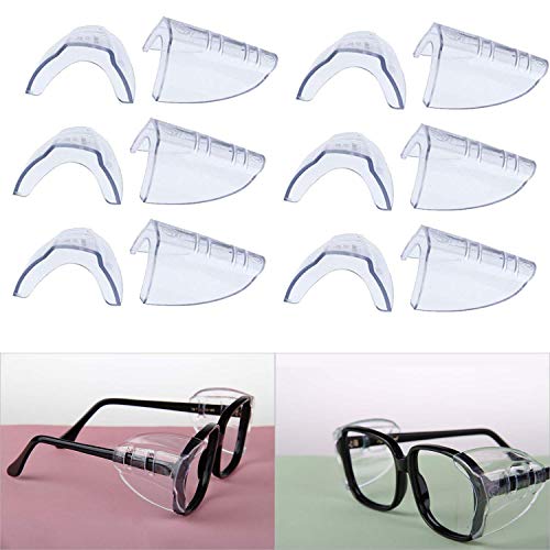 Product Cover Hub's Gadget 6 Pairs Safety Eye Glasses Side Shields, Slip On Clear Side Shield for Safety Glasses- Fits Small to Medium Eyeglasses