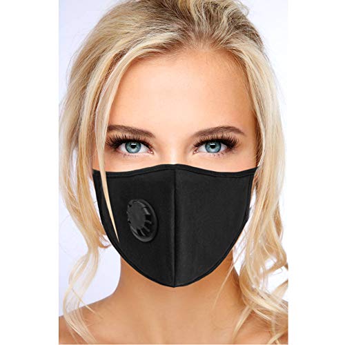 Product Cover N95 N99 Particulate Respirator Mask - Anti Air Pollution Mask with Exhalation Valve - Washable and Reusable Face Protection - Resist Dust, Smoke, Pollution for Men Women - Black
