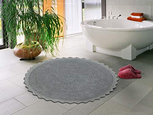 Product Cover Sheen Decor 100% Pure Cotton Luxurious Feel Bathroom Mat/Rugs, Extra Absorbent & Soft Perfect Plush Round Rugs for Living room Bedroom-24