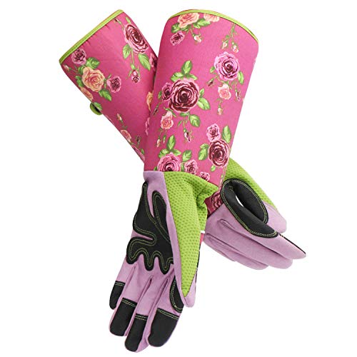 Product Cover Rose Pruning Gardening Gloves, EnPoint Women Long Garden Work Gloves, Puncture Resistant Cutting Thorn Proof Glove with Long Cuff Forearm Protect Hands and Arms for Florist Flower Planting Yard Work