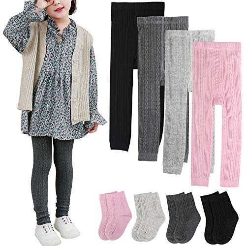 Product Cover BOOPH 4 Pairs Girls Leggings Pants Sock Set Footless Knits Tights Stockings