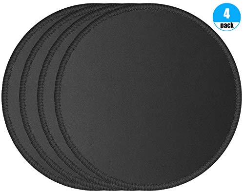Product Cover Foroffice 4 Pack Computer Mouse Pad with Non-Slip Rubber Base, Premium-Textured Mousepads Bulk with Stitched Edges, Mouse Pads Pack for Computers, Laptop, PC, Office & Home, 7.9x7.9 inches, 3mm, Black