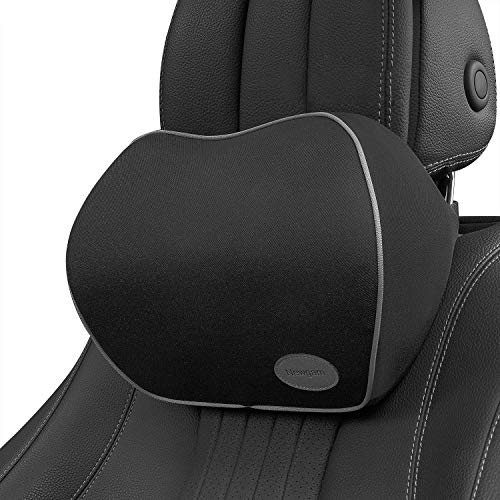 Product Cover Newgam Car Neck Pillow - Car Headrest Pillow for Neck Pain Relief When Driving,Car Seat Neck Pillow with 100% Pure Memory Foam and Washable Cover,Neck Pillow Support for Driving Adjust Height - Black