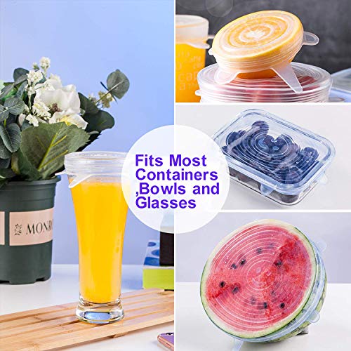 Product Cover 6-Pack Silicone Stretch Lids | Eco-Friendly | Various Sizes | Dishwasher and Microwave Safe - Reusable Covers