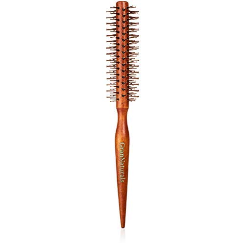Product Cover Nylon Bristle Round Styling Hair Brush - 1.5 Inch Diameter - Quiff Roll Circle Hairbrush with Natural.