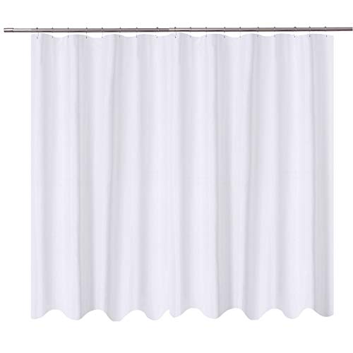 Product Cover N&Y HOME Extra Wide Shower Curtain Liner Fabric 108 x 72 inch, Hotel Quality, Machine Washable, Water Repellent, White Spa Bathroom Curtains with Grommets