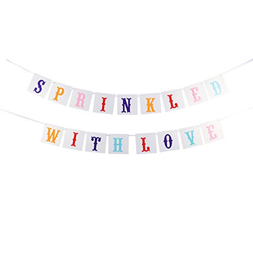 Product Cover VANVENE Sprinkled with Love Banner for Baby Shower,Wedding Party Decorations Color Card Bunting Banner