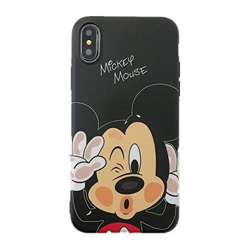 Product Cover Ultra Slim Soft TPU Black Mickey Mouse Case for iPhone Xs Max 6.5 Inch 2018 Shockproof Smooth Yellow Red Disney Cartoon Cute Chic Lovely High Fashion Stylish Cool Girls Women Teens Kids Boys