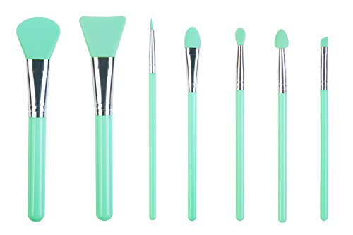Product Cover LORMAY 7-Piece Silicone Makeup Brushes for Face Mask, Eyeliner, Eyebrow, Eye Shadow,and Lip Cosmetic Brushes (Mint Green)