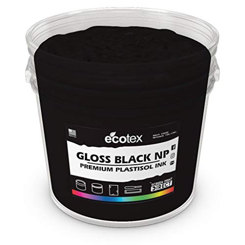 Product Cover Ecotex Gloss Black NP Plastisol Ink for Screen Printing - Non Phthalate Formula - All Sizes (Quart)