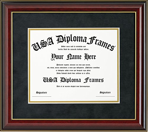 Product Cover Glossy Cherry Mahogany with Gold Trim Diploma Frame (14x17 documents)