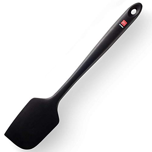 Product Cover Di Oro Seamless Series Pro 14 Inch Extra Large Silicone Spatula - 600°F Heat-Resistant Rubber Spatula - Great for Baking, Cooking, and Scraping - BPA Free and LFGB Certified Food Safe Silicone (Black)
